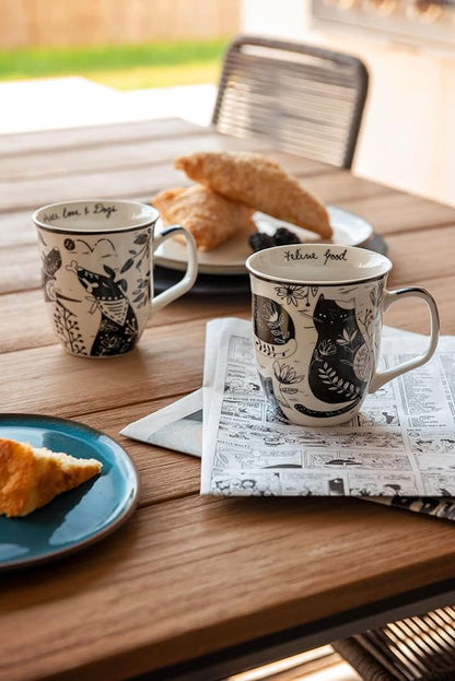 Karma Gifts 14 oz Black and White Boho Mug Raven - Image 3