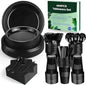 Kochorie 480 Pieces Black Plastic Dinnerware Set for 60 Guests Disposable Heavy Duty Plates Napkins Cups and Silverware Dessert Dinner Plates for Halloween Birthday Wedding Party Supplies