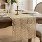 Burlap Boho Table Runner Macrame Brown 48in Farmhouse Woven Runner | Burlap by Xiomot