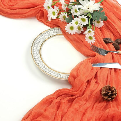 12 Pack Orange Cheesecloth Table Runner 17 x 108 Inch | Boho Gauze Cheese Cloth - Image 6
