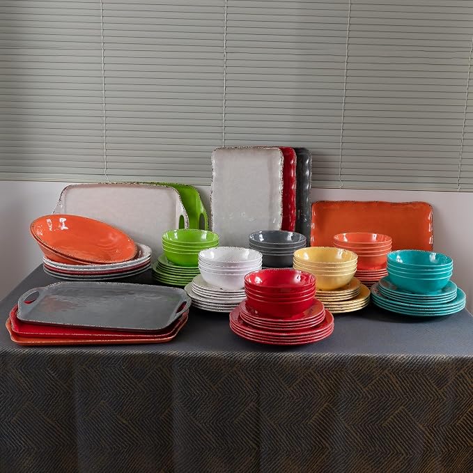 Rustic Melamine 130 OZ Serving Bowls, 13.75” Durable Extra Large Melamine Pasta - Image 5