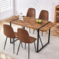 Dining Table Set for 4, Modern 55'' Dark Wood Dining Table and Fabric Dining Chairs Set of 4,Table and Chairs Set of 4,Ideal for Kitchen Dining Room