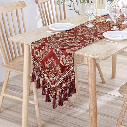 Luxury Vintage Table Runner Embroidery Jacquard Fabric - Image 4