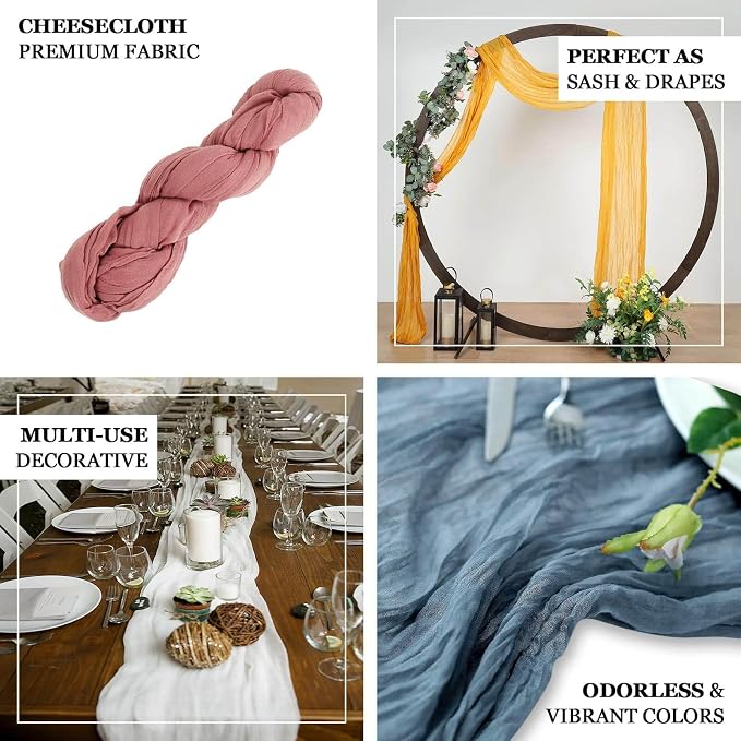 Efavormart 20ft Sage Green Gauze Cheesecloth Wedding Arch Drapery Fabric - Image 3