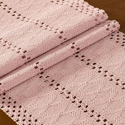 DeZerlor Boho Macrame Table Runner Spring Easter Farmhouse Woven Small Table - Image 3