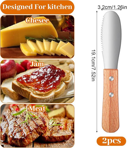 Ouligay 2 Pcs Butter Knife Spreader, Stainless Steel Butter Knife - Image 2