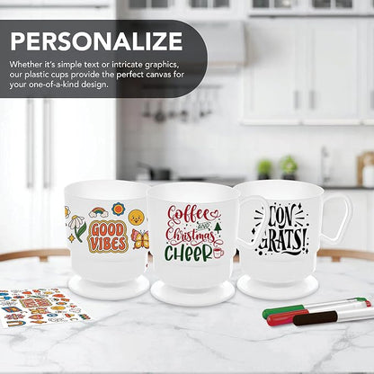 Party Essentials 8-Ounce Hard Plastic Coffee Cup/Tea Mug - Image 4