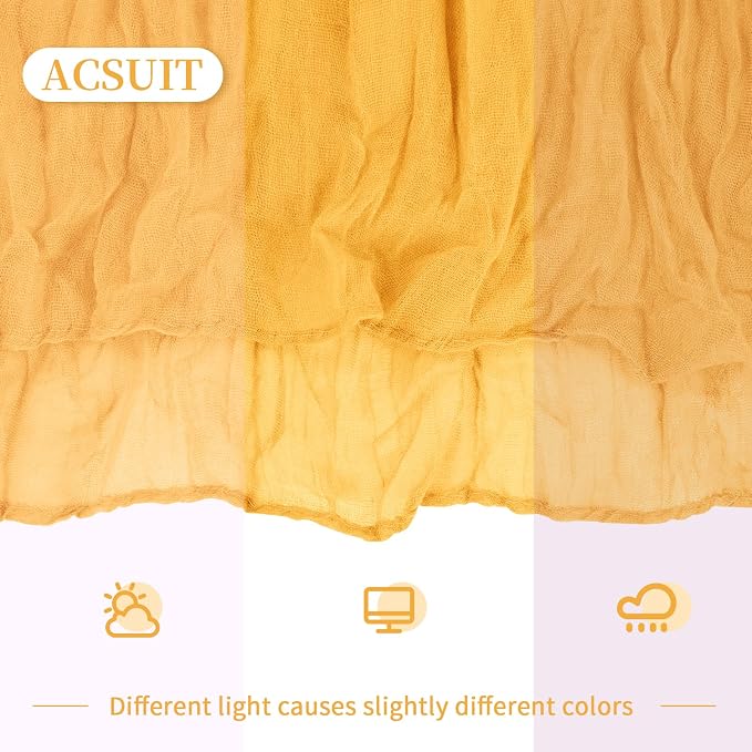 4 Pack Gold Cheesecloth Table Runner 20 x 120 inch Gauze Table Runners 10 FT - Image 6