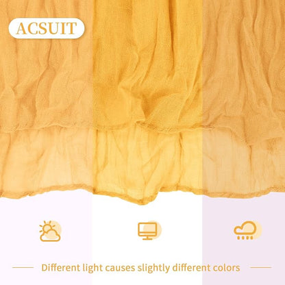 4 Pack Gold Cheesecloth Table Runner 20 x 120 inch Gauze Table Runners 10 FT - Image 6
