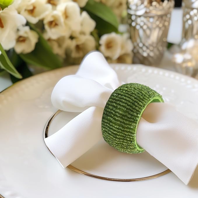 COTTON CRAFT Glitz Handmade Beaded Napkin Rings - Image 2