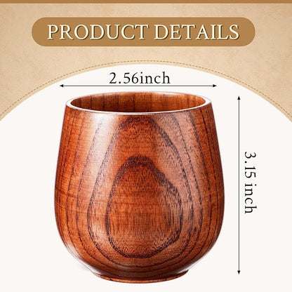 Gerrii 10 Pieces Wooden Tea Cup Wood Coffee Mug Water Japanese Solid Drinking - Image 2