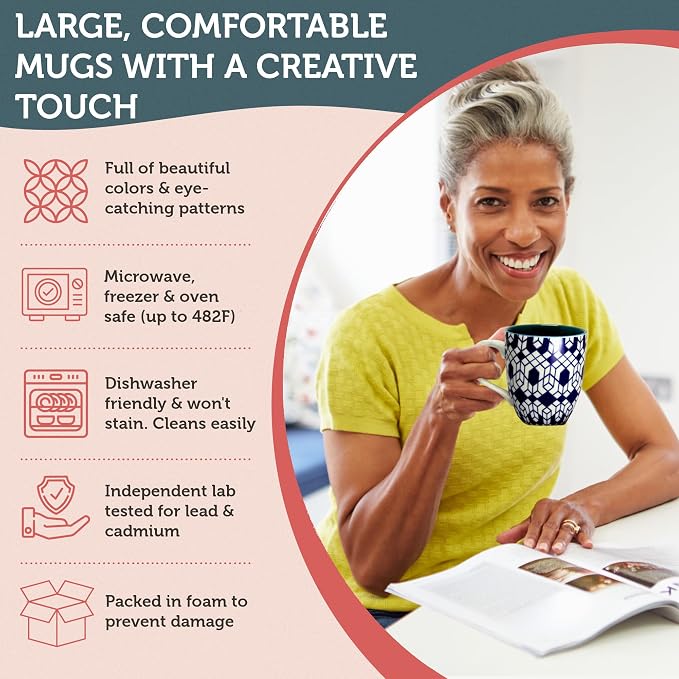 Annovero Large Coffee Mug Set of 6 - Image 4
