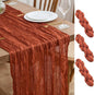 Asee'm 3pcs Terracotta Fall Cheesecloth Table Runner 10FT Boho Burnt Orange | by Aseem