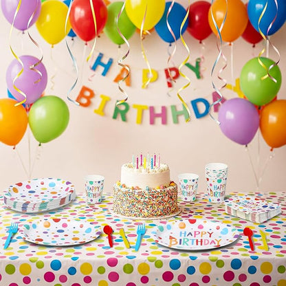 350 Pcs Happy Birthday Party Supplies Oval Paper Plates Set - Image 6