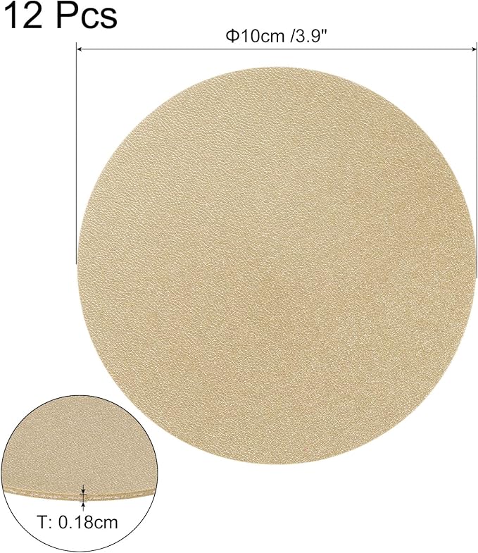 uxcell Round Faux Leather Coasters 4 Inch, Drink Coasters Suit - Image 2