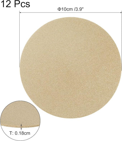 uxcell Round Faux Leather Coasters 4 Inch, Drink Coasters Suit - Image 2