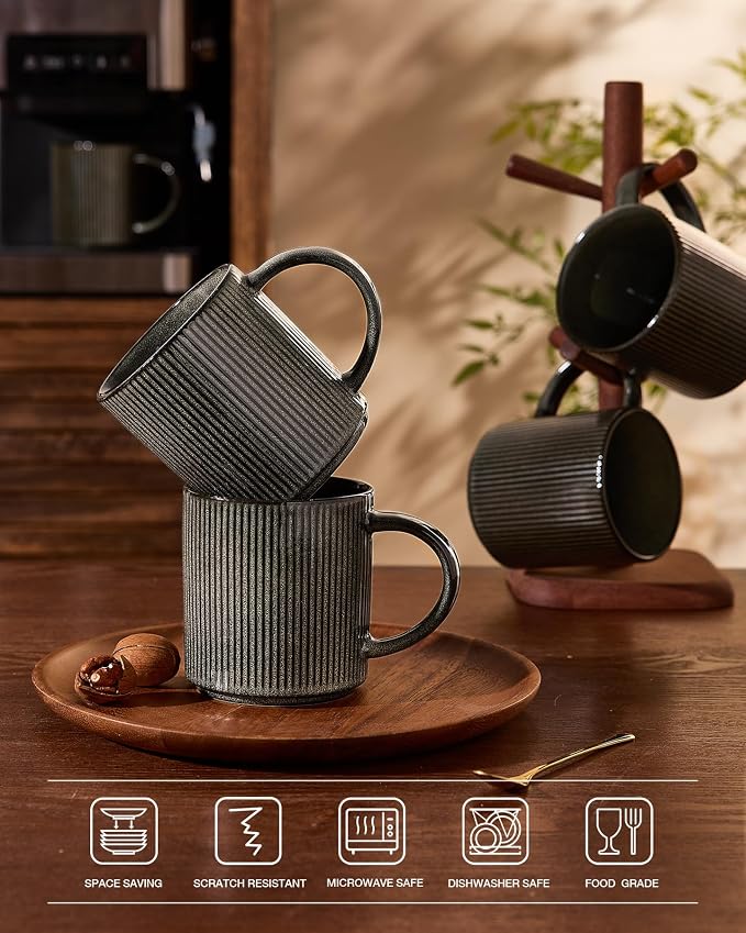 famiware Coffee Mug Set for 6, Star 16 oz Catering Mugs Cup Set - Image 7