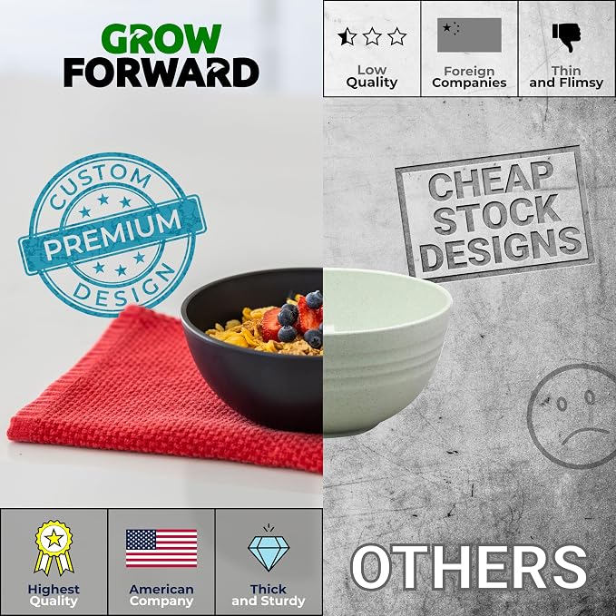 Grow Forward Premium Wheat Straw Bowls Set of 8 - Image 4
