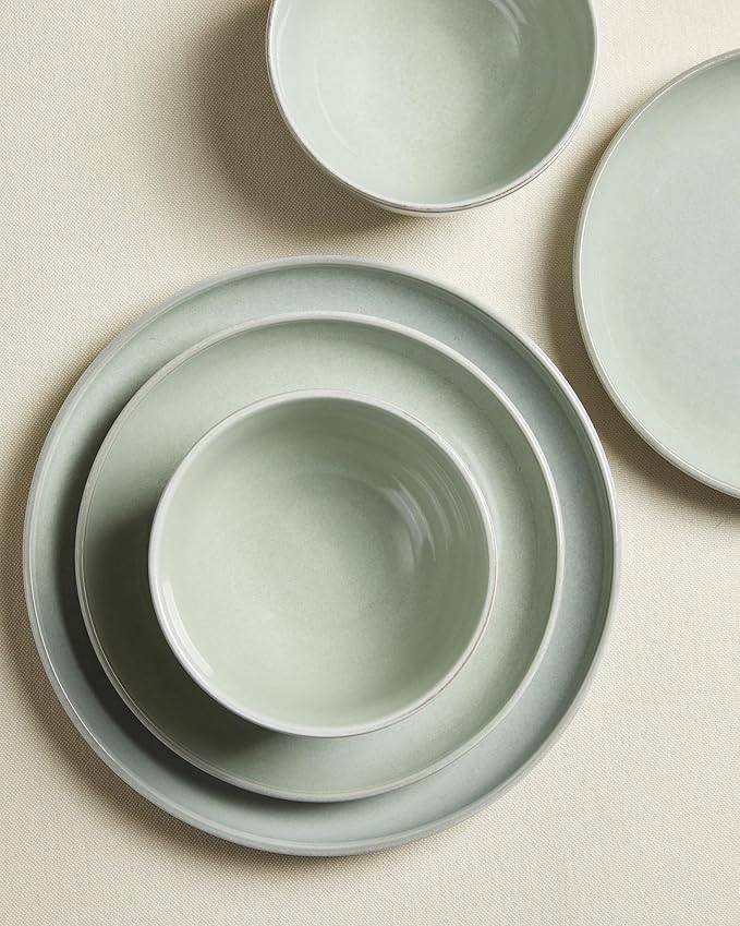 18 Piece Dinnerware Set for 6, Reactive Glaze Terracotta Plates and Bowls Set - Image 3
