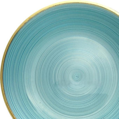 " OCCASIONS " 120 Plates Pack,(60 Guests) Premium Wedding Party Disposable Plastic Plates Set -60 x 10'' Dinner + 60 x 7'' Salad/Dessert (Belize in Blue & Gold)