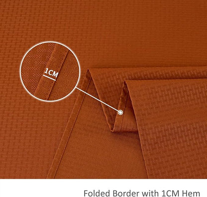 maxmill Weaved Texture Square Tablecloth Stain Resistant Waterproof Wrinkle Resistant Washable Soft Fall Table Cloth, Decoration for Fall Harvest Fabric Cover for Dining Room, 52 x 52 Inch, Rust