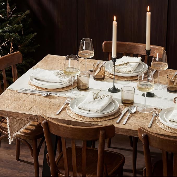 14 x 120 Inches Frayed Edge Table Runner, 270G Heavyweight Sand Washed Slub - Image 5