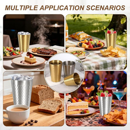 uxcell 2 Pcs Stainless Steel Cups, 9oz/260ml Metal Cups Diamond Textured - Image 6