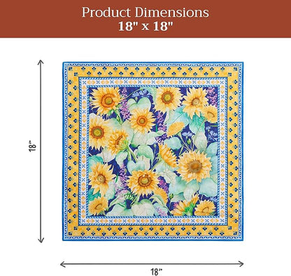 Maison d' Hermine Cloth Napkins Set of 4 100% Cotton Everyday Reusable Square Napkins Cloth Washable Dinner Party Wedding Restaurant Valentines Day Decorations Spring/Summer(Sunflower Days, 18" x 18")