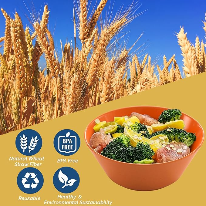 50 Oz Wheat Straw Bowls Set of 6 - Image 3
