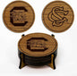LazerEdge South Carolina Gamecocks Wooden Coaster Set - Cherry Wood - Officially Licensed Product - 4-Pack