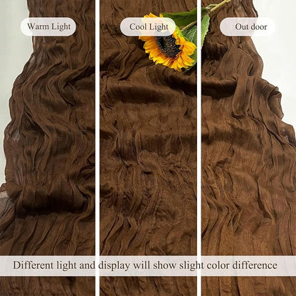 6Pack Brown Cheesecloth Table Runner 17x108 inch Sheer Brown Table Runners | - Image 4