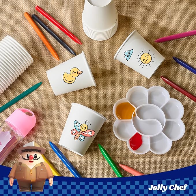 JOLLY CHEF 500 Count 5 oz Paper Cups, Disposable Bathroom Mouthwash White - Image 6