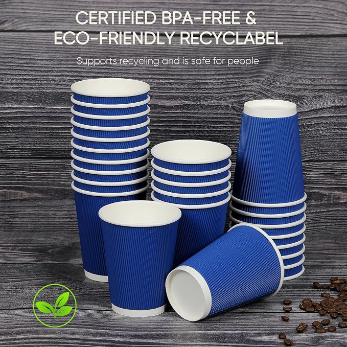 100 Pack 12 oz Disposable Coffee Cups - Image 4