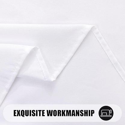Smiry Rectangle Table Cloth, Waterproof Anti-Scratch Polyester Tablecloth, Decorative Washable Fabric Table Cover for Dining, Buffet, Parties and Outdoor, 60x120, White