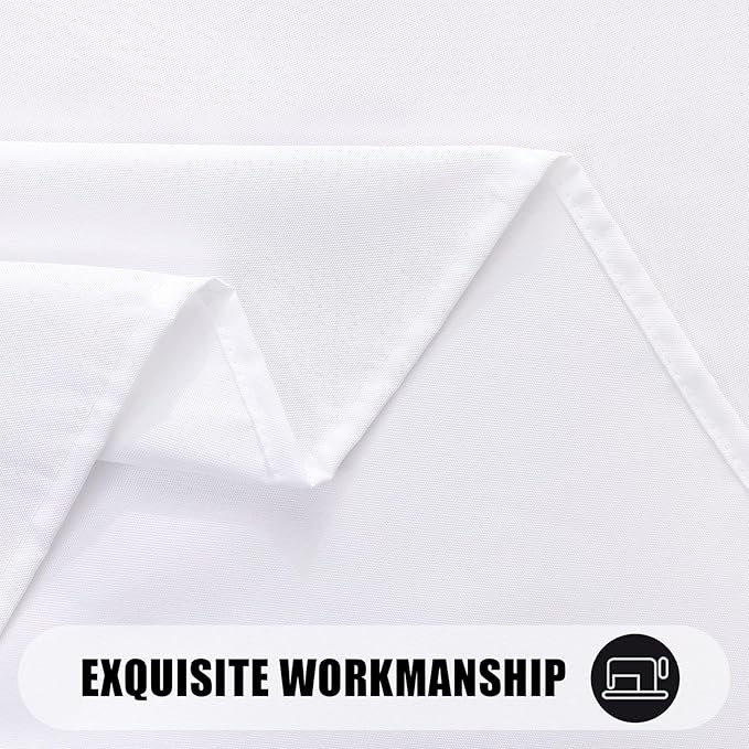 Smiry Rectangle Table Cloth, Waterproof Anti-Scratch Polyester Tablecloth, Decorative Washable Fabric Table Cover for Dining, Buffet, Parties and Outdoor, 52x70, White