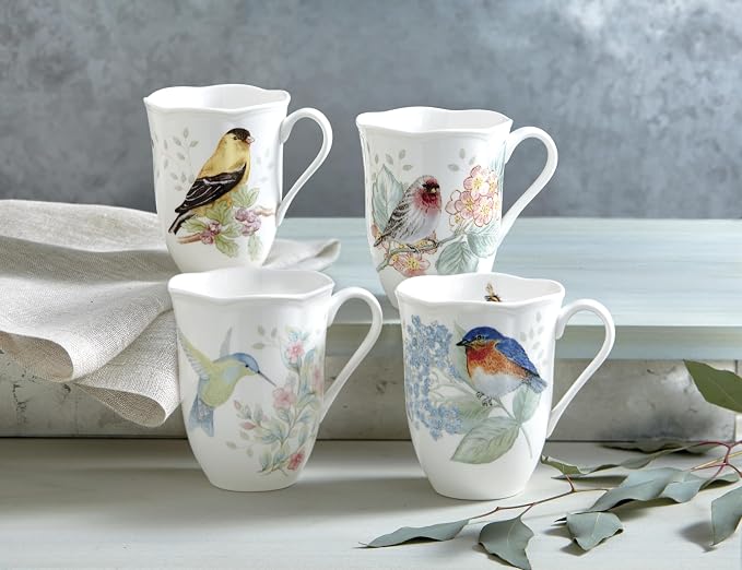 Lenox Coffee Mug Set, Butterfly Meadow Flutter 4-Piece Mugs, Service - Image 3