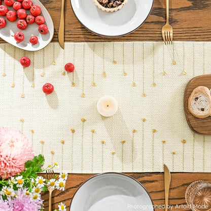 Artoid Mode Burlap Brown Boho Table Runner - Image 7