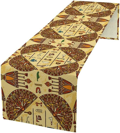 Vintage Ancient Egypt Table Runner Retro Old Egyptian Hieroglyphics Print by moderw