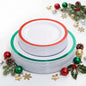 I00000 60PCS Christmas Plastic Plates, Red and Green Plastic Plates, Disposable Set Include 30 Green Dinner Plate, 30 Red Dessert Plate, Perfect for Christmas