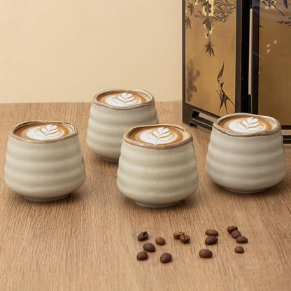 4pcs Japanese Tea Cup Set – Mini Size Cup 5OZ Ceramic Matcha Cup, Handless - Image 2