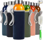 Epica Clear Glass Bottles with Lids, 18 oz Water Bottles, with sleeves | by Epica