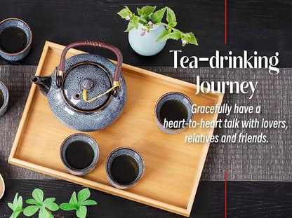 Traditional Japanese tea set, Kiln altered glaze Porcelain tea set - Image 3