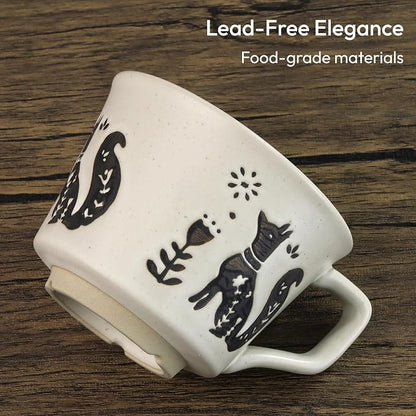 11 oz Ceramic Coffee Mug, Stoneware Teacup - Image 4