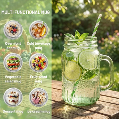 SUT 16 oz Colored Glass Mason Jar Mugs - Image 3