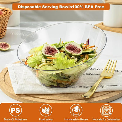 12 Pack Clear Plastic Serving Bowls - Image 4