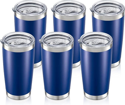 20oz Tumbler Bulk with Lid Stainless Steel Tumblers, 6 Pack | Leak Proof Lid by Unknown