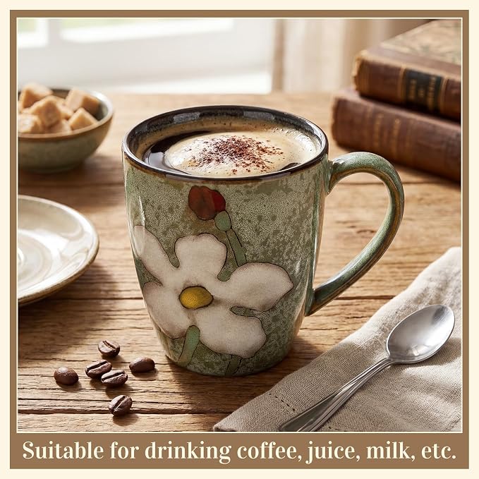 Maxdot 12oz Ceramic Coffee Mugs, Glazing Process Coffee Cup - Image 5