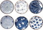 Japanese Style Ceramic Dipping Bowls,4'' Side Dishes Soy Sauce Dish for Sushi Dip,Snack,3 Oz Small Blue and White Pinch Bowl for Kitchen Prep - Set of 6 (4 inch)