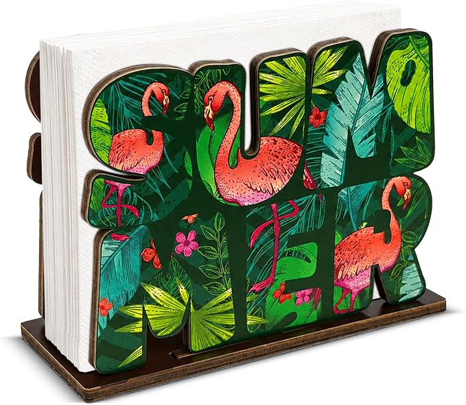 Summer Decor Wood Napkin Holder by Unknown