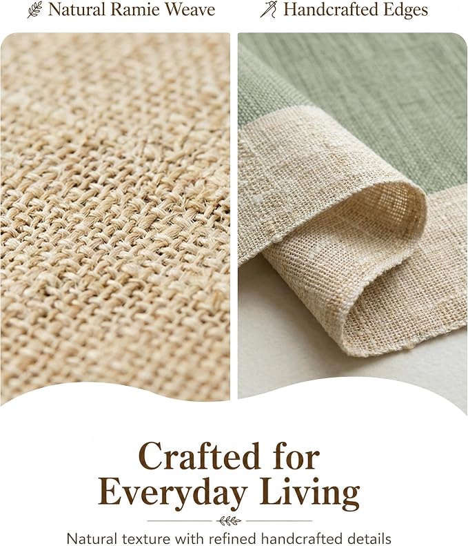 Table Runner, 13.8" × 72", 100% Natural Ramie, Handwoven | 100% Natural Ramie - Image 5